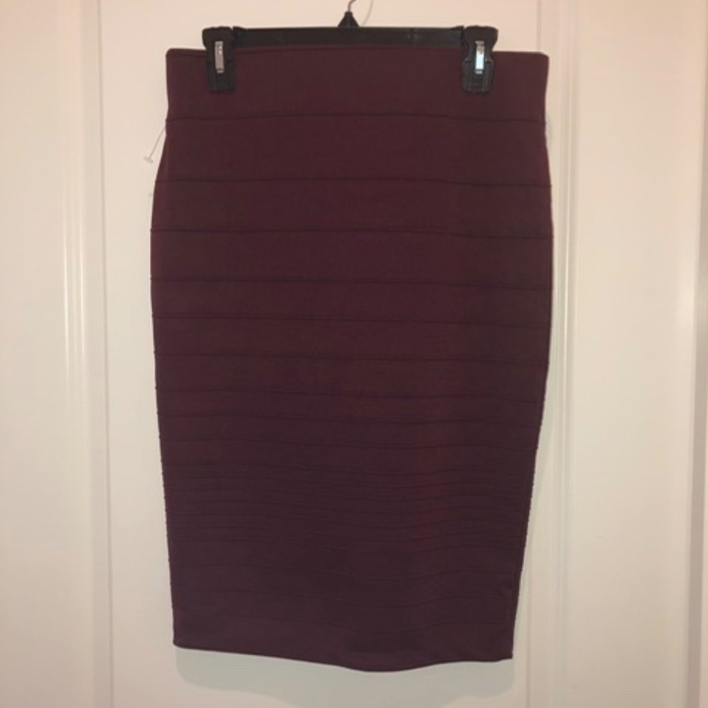 Burgundy Pencil Skirt